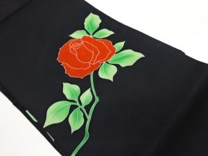 塩瀬薔薇模様刺繍名古屋帯